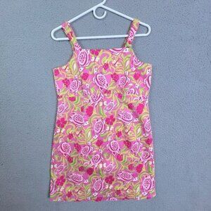 KEY WEST WOMENS LINED SUMMER DRESS WITH ADJUSTABLE STRAPS SIZE 8 PINK FLORAL